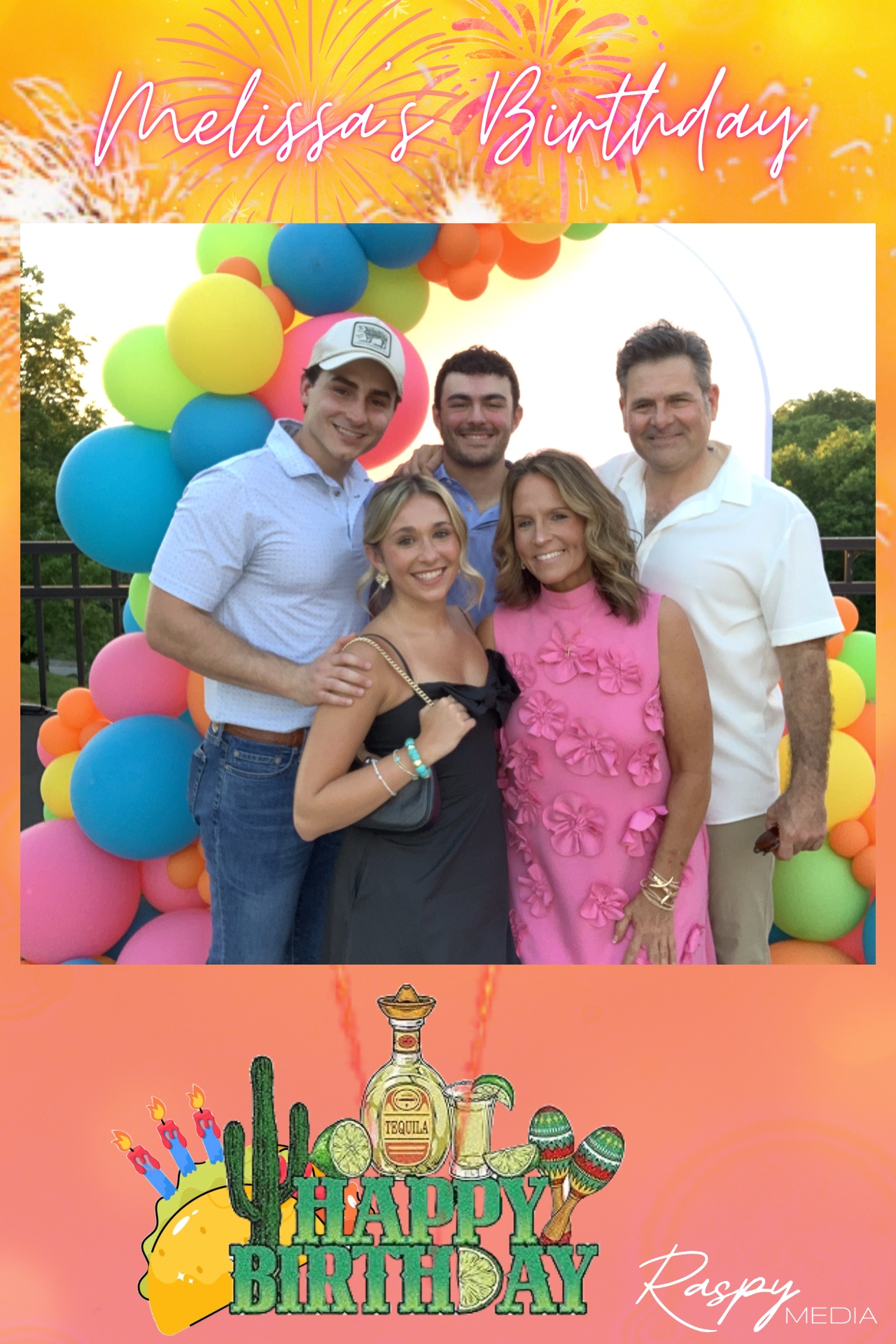 Customized birthday Photo Booth image from a private celebration
