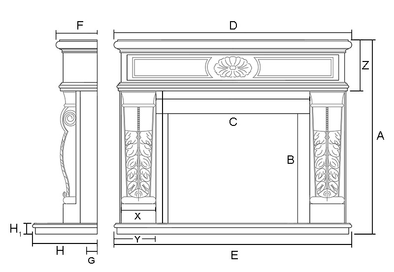 Gainesville Marble Fireplace Mantel