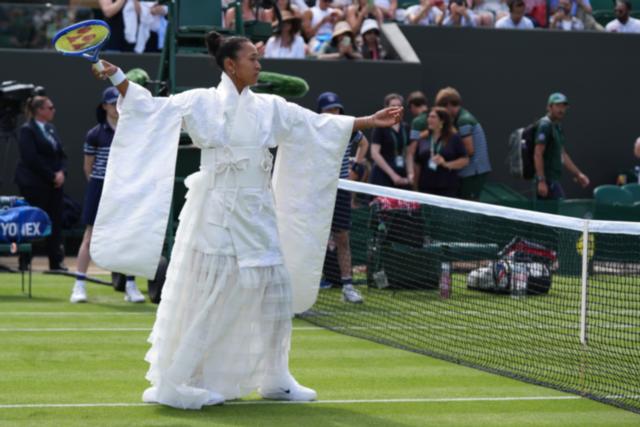 Naomi Osaka wows Wimbledon crowd with latest fashion creation, a Japanese-inspired robe