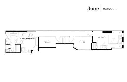  1 bedroom  in Hell's Kitchen on a flexible lease 3 3