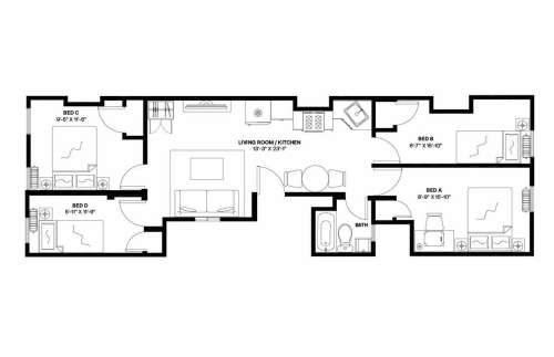 Private bedroom in 4 bed/1 bath Home 4 0