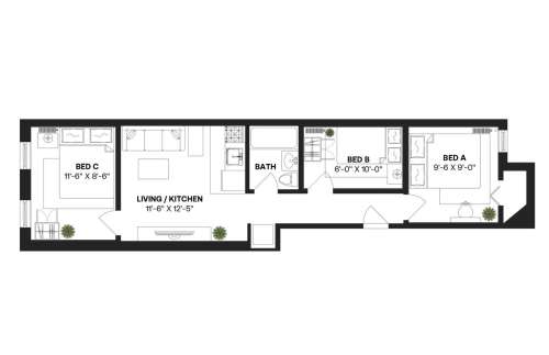 Private bedroom in 3 bed/1 bath Home 89 2