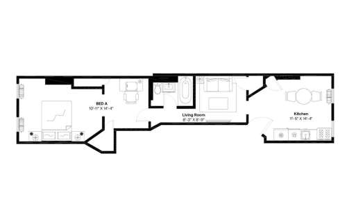  1 bedroom  in Upper West Side on a flexible lease 10 1