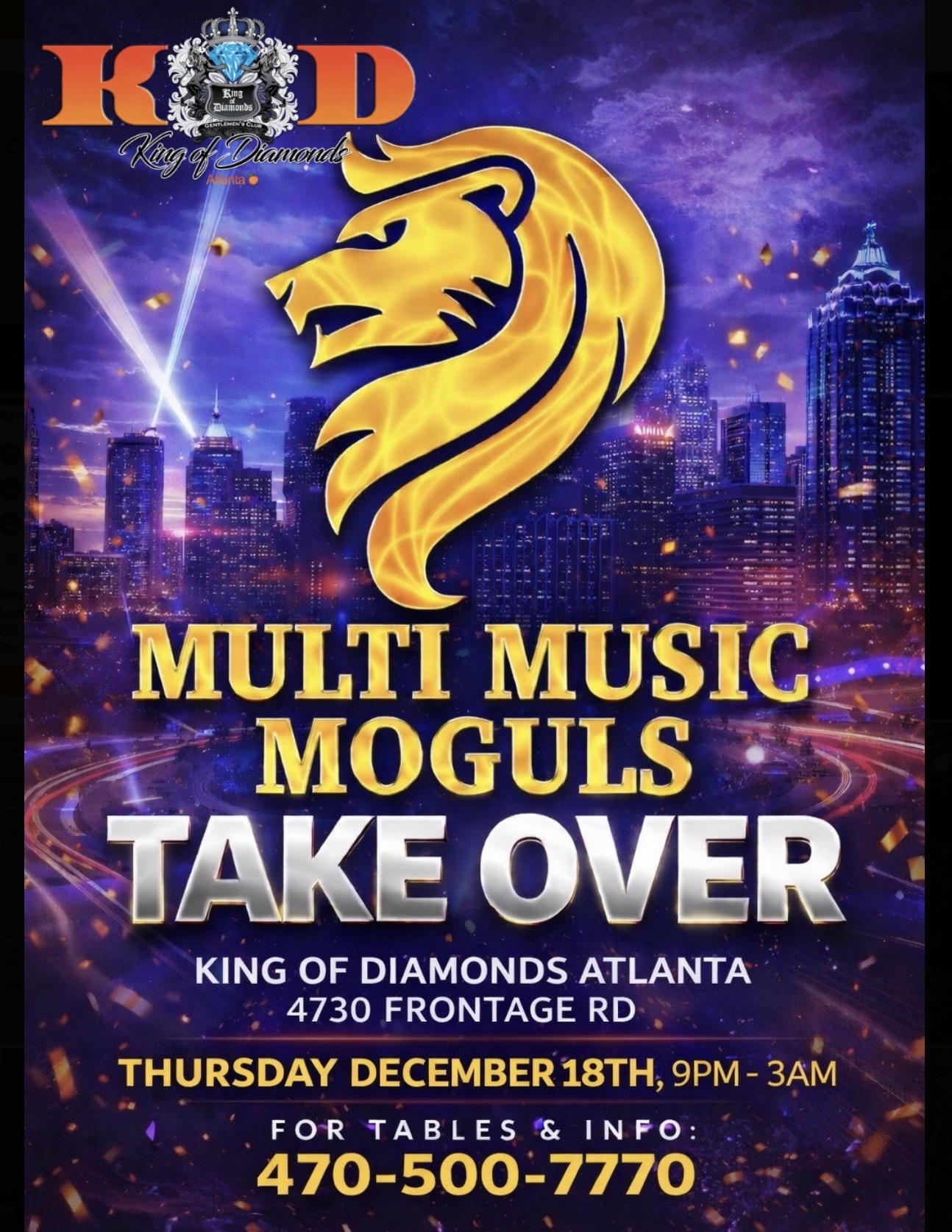 Top Shelf Thursday’s at King Of Diamonds Atlanta 