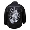 Men's Sinners Prayer Tattoo Denim Jacket Black