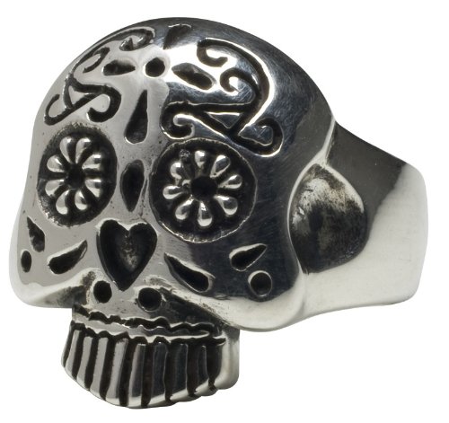 Tattoo Femme Metale .925 Sterling Silver Sugar Skull Ring 5 12 - Rings