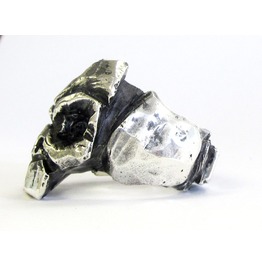 .925 Oxidized Sterling Silver Skull Ring Customizable-Rings