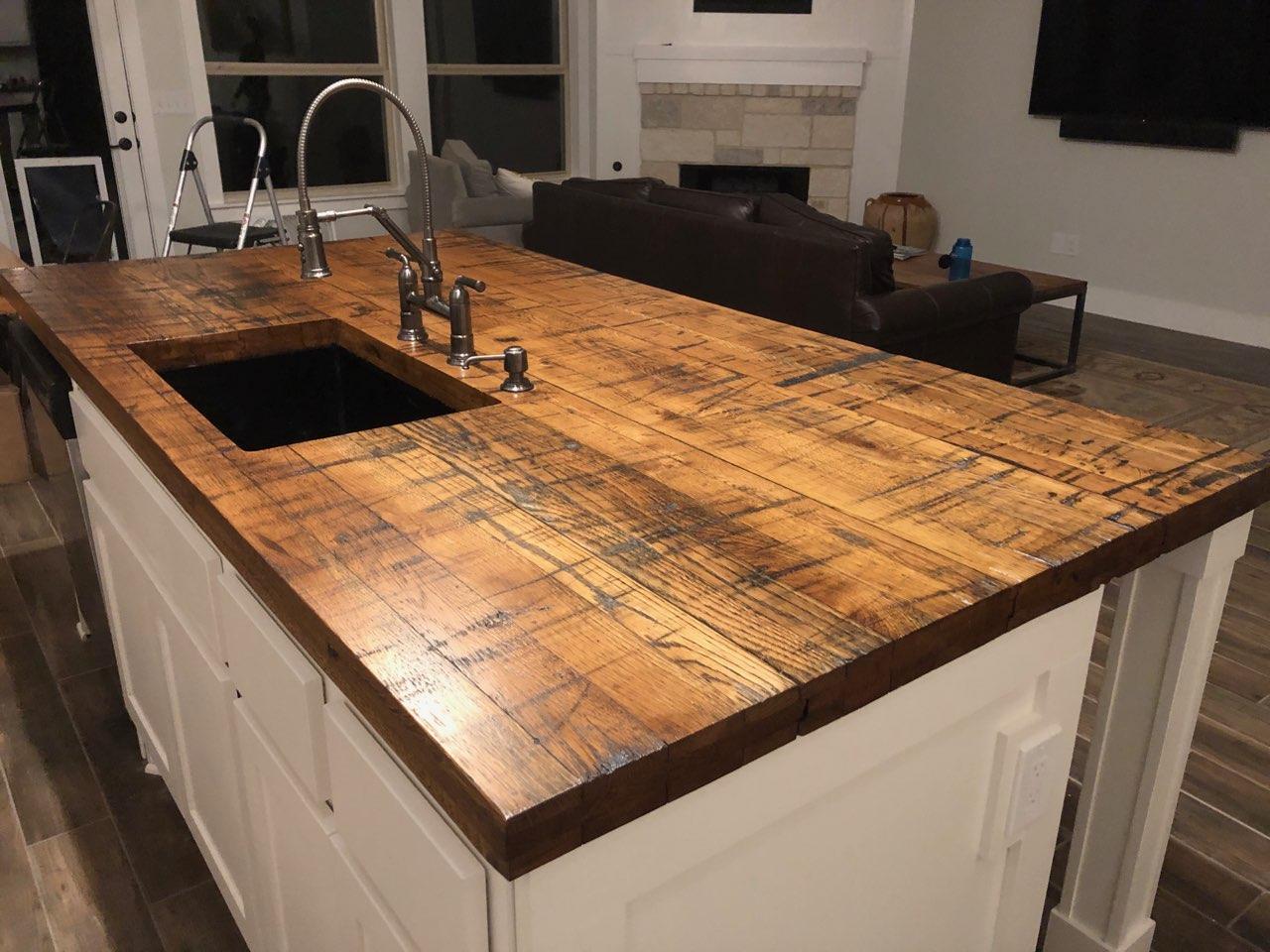 Reclaimed Wood Counter Dallas