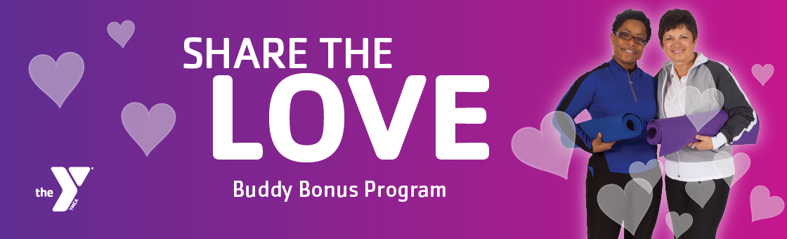 Share The Love exercise with friends at YMCA gyms and wellness facilities