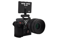 SCARLET-X with RED lens, LCD touchscreen, side handle