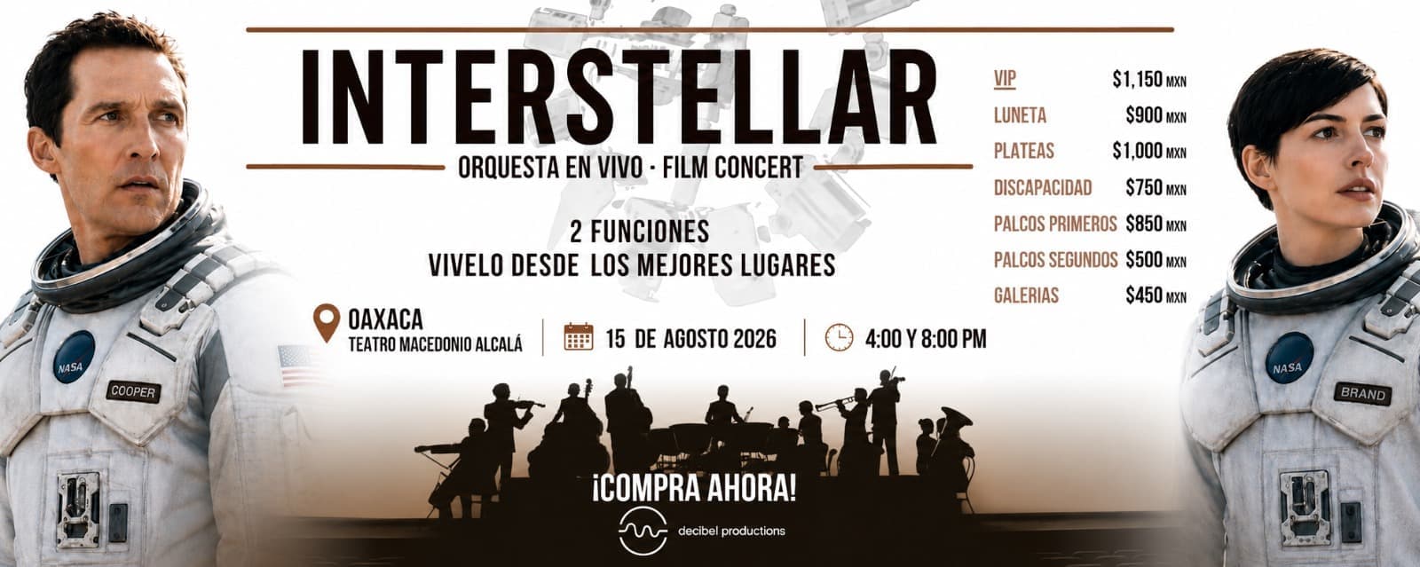 15 AGOSTO I 16:00 Y 20:00 HRS