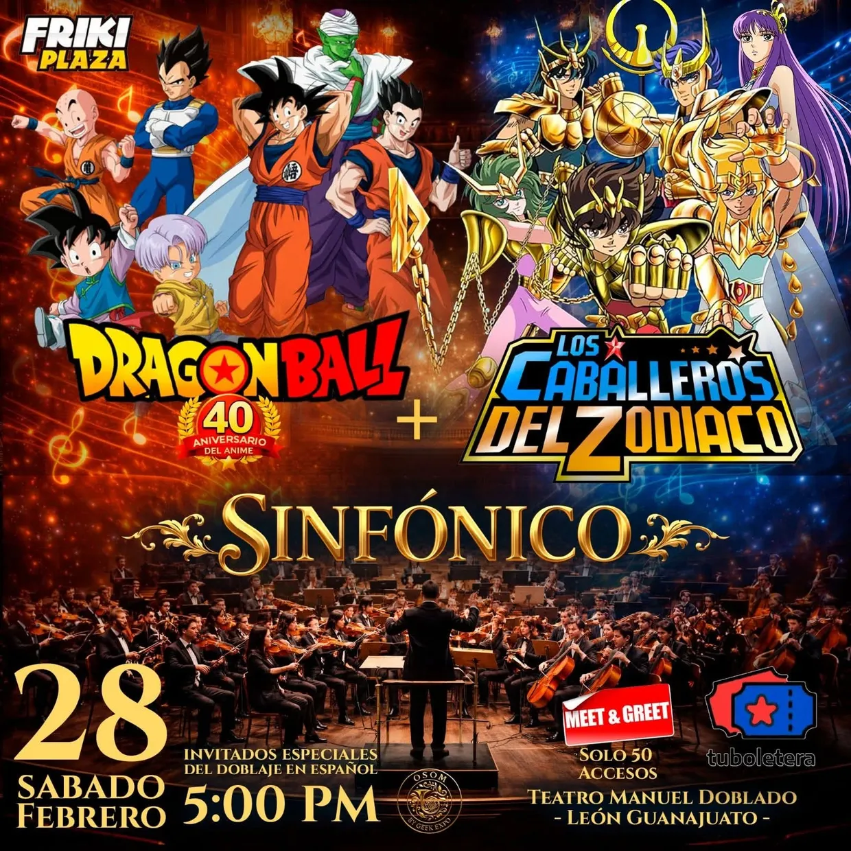 DRAGON BALL VS CABALLEROS DEL ZODIACO SINFONICO LEÓN GUANAJUATO