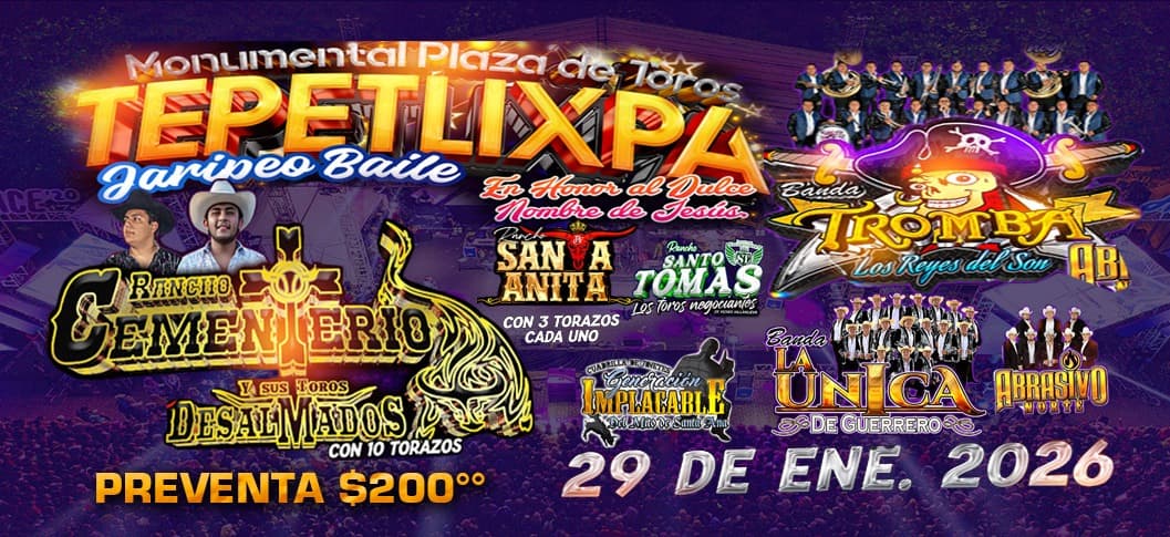 Jaripeo Baile Rancho Cementerio y sus Toros Desalmados Plaza de toros La monumental Tepetlixpa