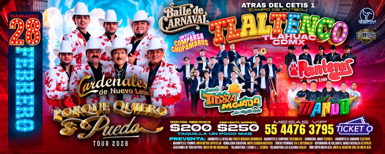 Baile de Carnaval Cardenales de Nuevo León & Banda Tierra Mojada