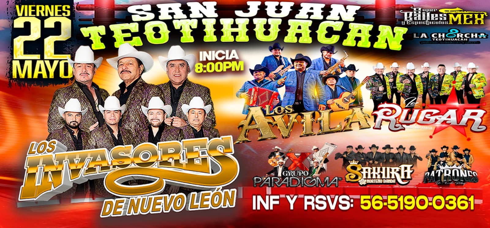 LOS INVASORES, LOS AVILA Y LOS RUGAR   EN SAN JUAN TEOTIHUACAN 