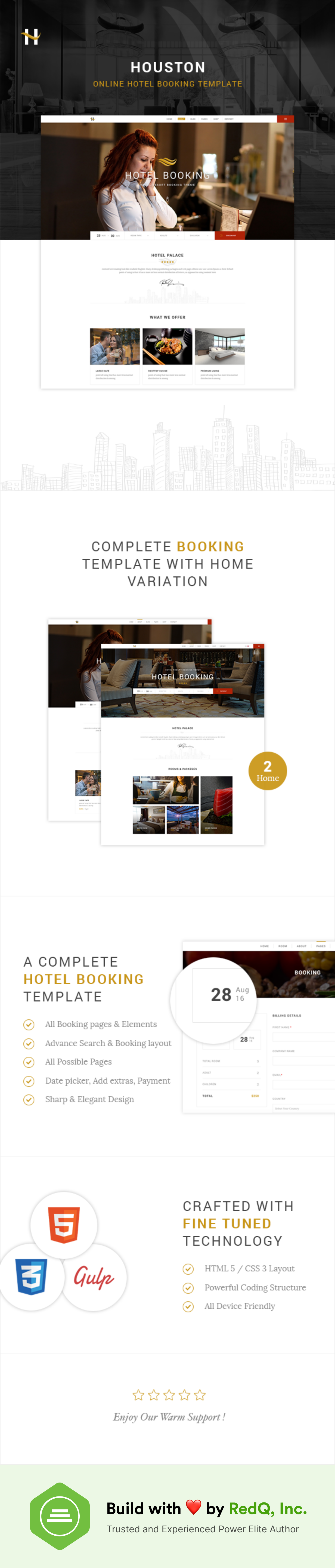 Houston - Online Hotel Booking Template - 1