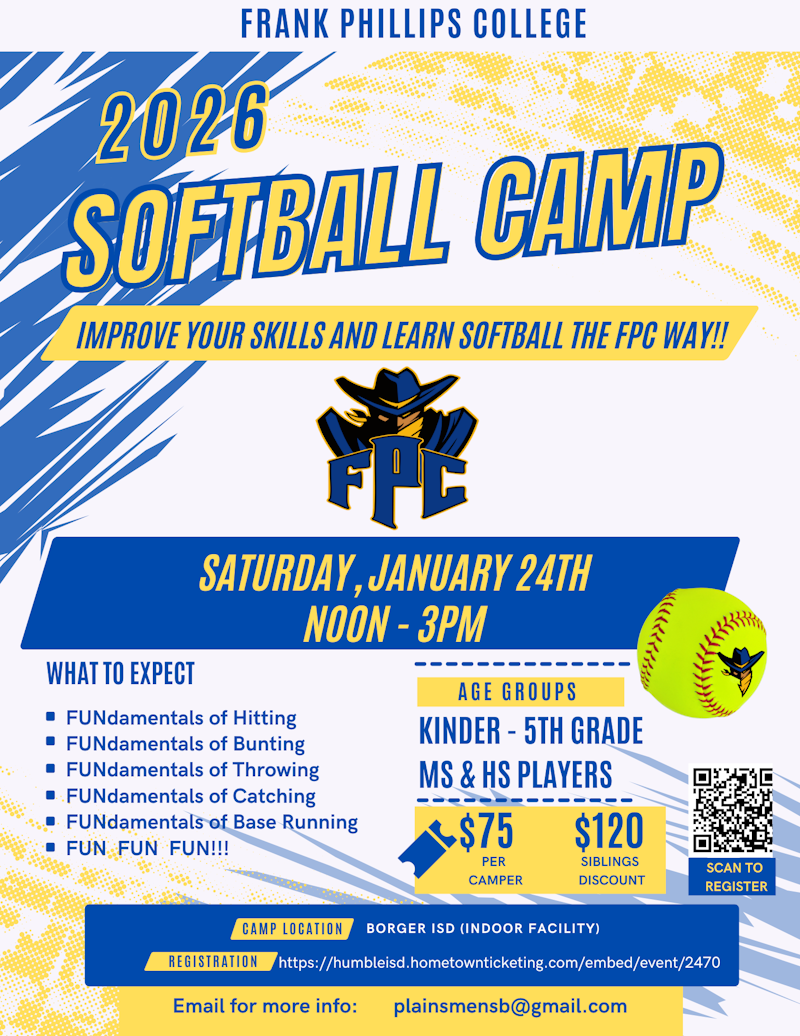 Softball Skills Camp Flyer