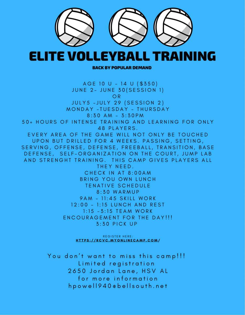 View Elite Volleyball Training July 5 29 Details