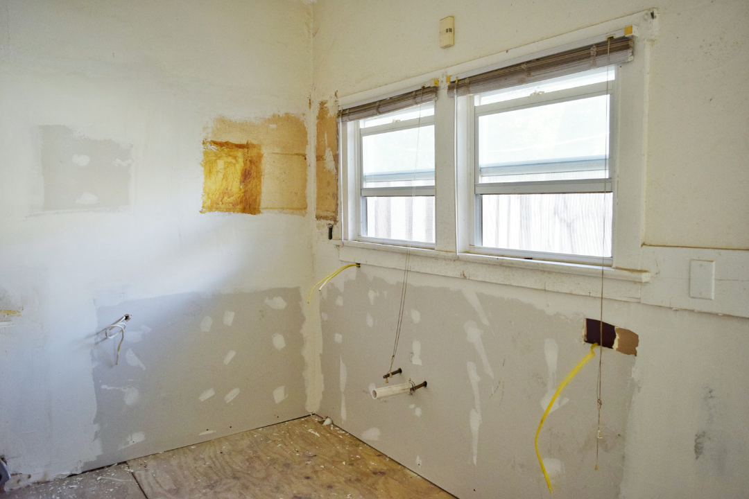 kitchen in the process of getting renovated