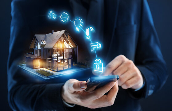 Modern home protected by a security system
