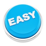 render of easy button, isolated on white
