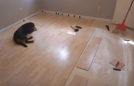 Our new office wood floor we installed