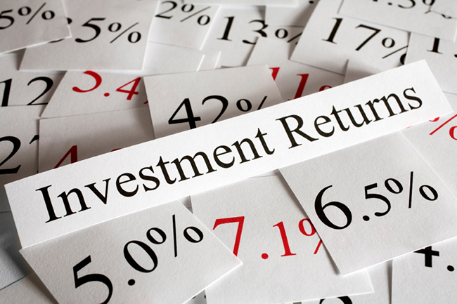 A conceptual look at per centage return on investment, both positive and negative (black and red)