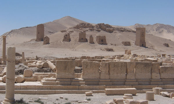 View of seven tower tombs at palmyra  syria