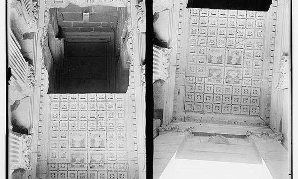 13730 palmyra  tower tomb of elahbel  int erior  looking through broken ceiling to upper storey