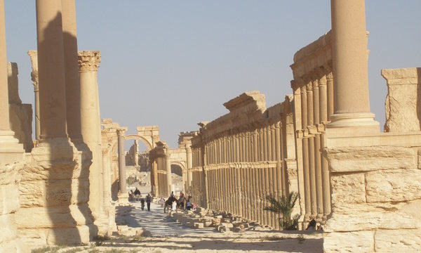 Travellers syria palmyra general view back down the cardo maximus