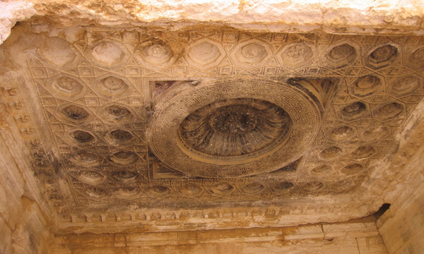 Decorated ceiling in the inner temple of bel over the altar