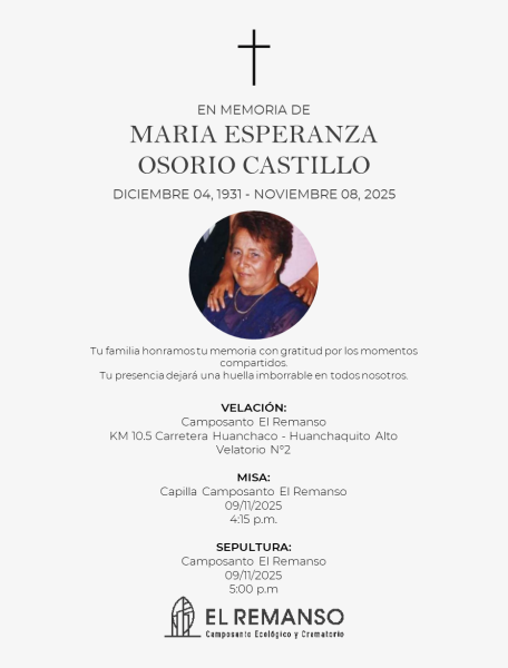 MARIA ESPERANZA OSORIO CASTILLO
