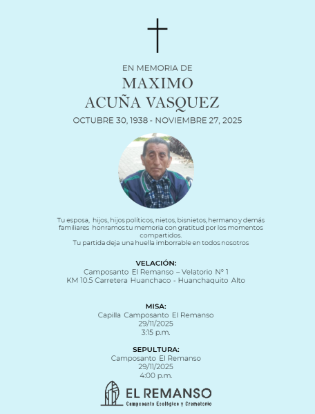 MAXIMO ACUÑA VASQUEZ