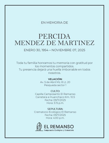 PERCIDA MENDEZ DE MARTINEZ