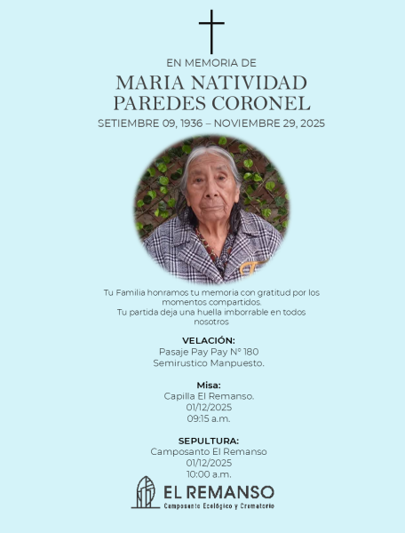 MARIA NATIVIDAD PAREDES CORONEL