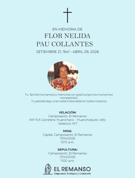 FLOR NELIDA PAU COLLANTES