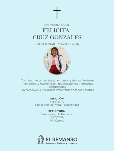 CRUZ GONZALES, FELICITA