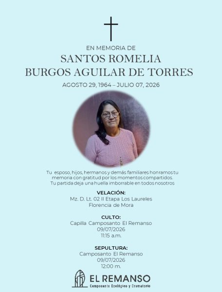 BURGOS AGUILAR DE TORRES, SANTOS ROMELIA