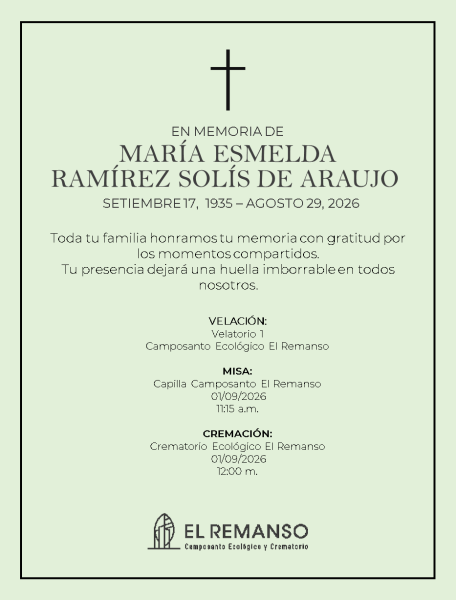 RAMIREZ SOLIS DE ARAUJO, MARIA ESMELDA