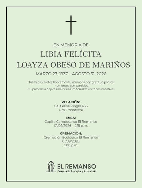 LOAYZA OBESO DE MARIÑOS, LIBIA FELICITA