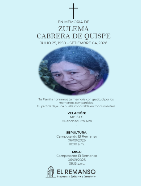 CABRERA DE QUISPE, ZULEMA