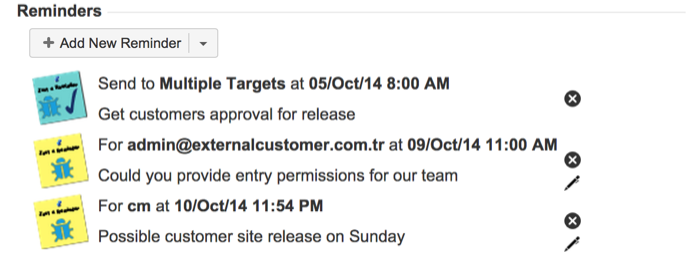 Reminders for an Issue