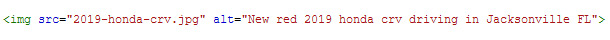 Example of highly descriptive alt text dealerships should use to help rank with search engines.