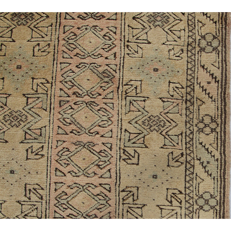 2.9x15.5 Tan/Brown Old Turkish Anadol Hali Runner Rug 106894