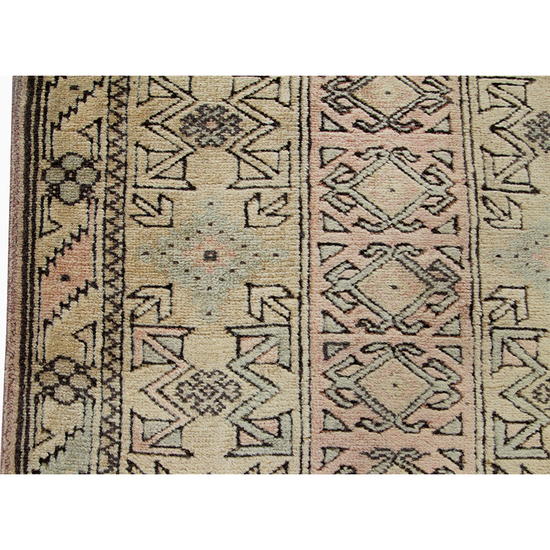 2.9x15.5 Tan/Brown Old Turkish Anadol Hali Runner Rug 106894