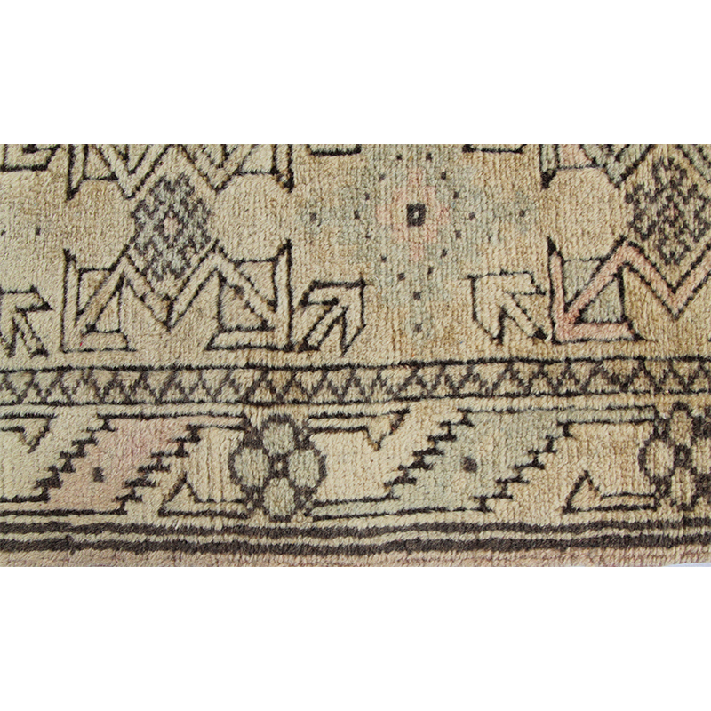 2.9x15.5 Tan/Brown Old Turkish Anadol Hali Runner Rug 106894