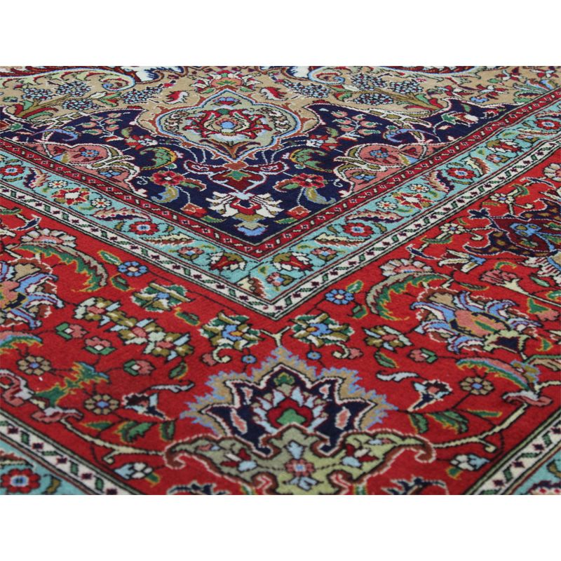 C110606 Traditional Old Handwoven Persian Tabriz Area Rug 9.11x12.9
