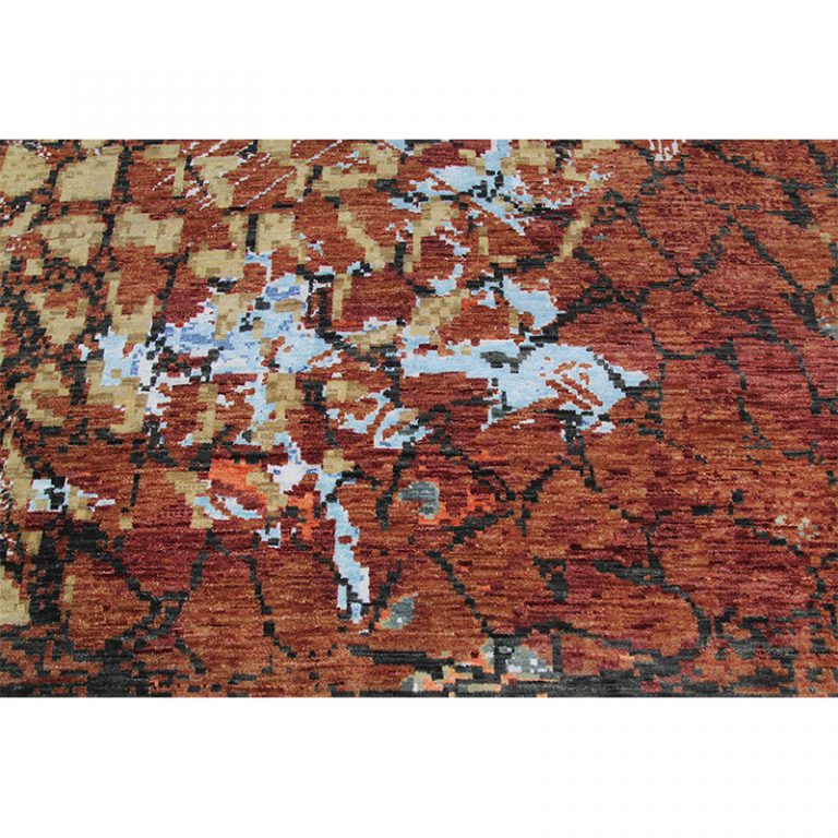 9x12 Black/Rust Modern Abstract Rug 501075