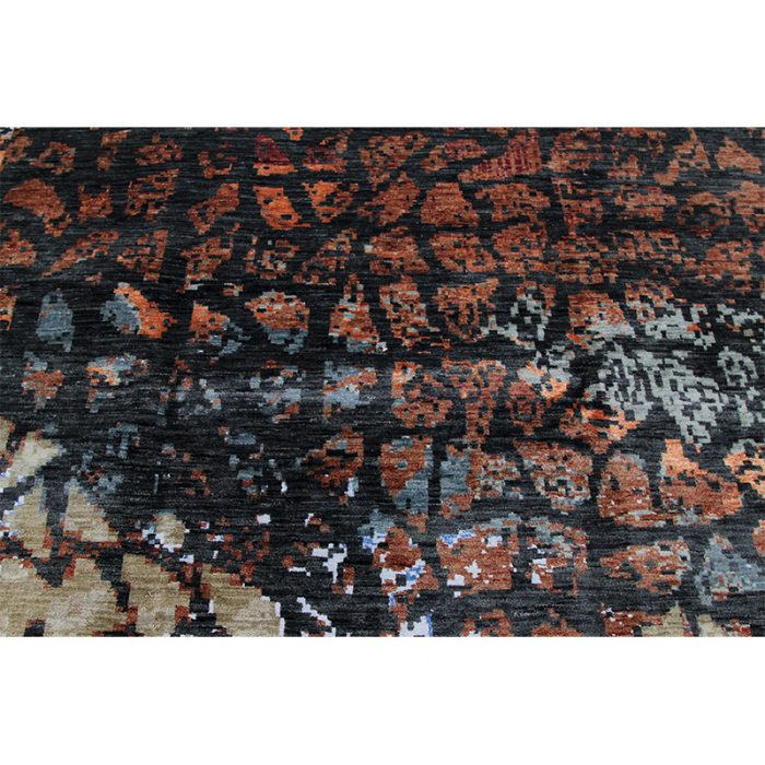 9x12 Black/Rust Modern Abstract Rug 501075