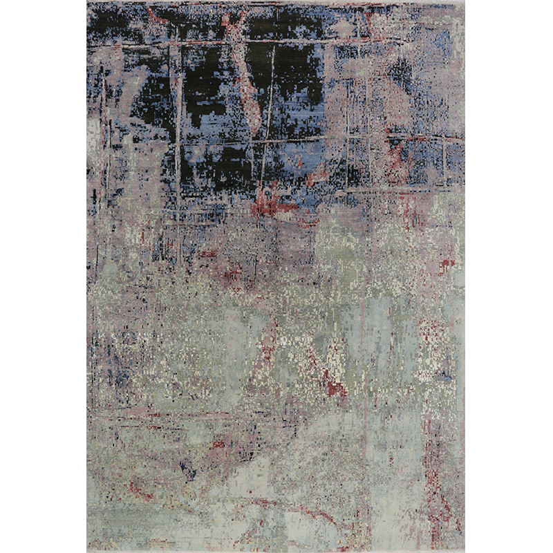 10x14 Seafoam/Black Modern Abstract Style Rug 501003